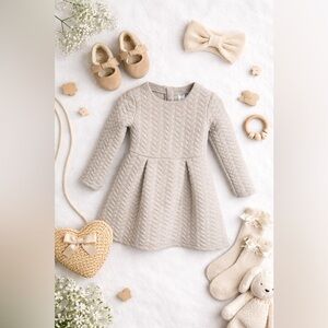 Girls Old Navy quilted long sleeved dress zipper closure 5T Preowned